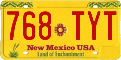 NM license plate 768TYT