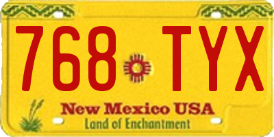 NM license plate 768TYX