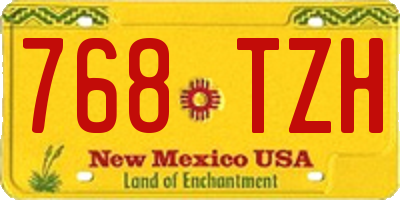 NM license plate 768TZH