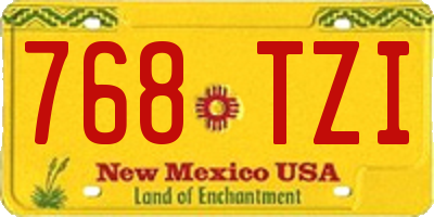 NM license plate 768TZI