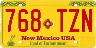 NM license plate 768TZN