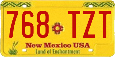 NM license plate 768TZT
