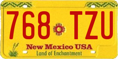 NM license plate 768TZU
