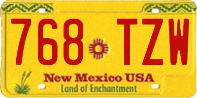 NM license plate 768TZW