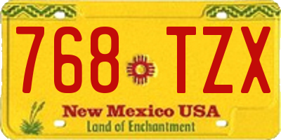 NM license plate 768TZX