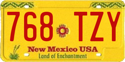 NM license plate 768TZY