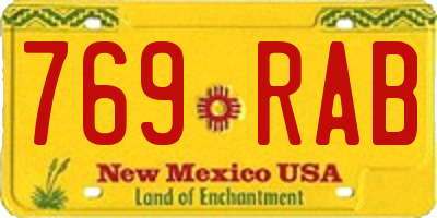 NM license plate 769RAB