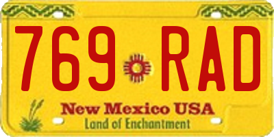 NM license plate 769RAD
