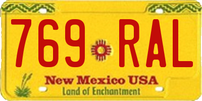 NM license plate 769RAL