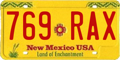 NM license plate 769RAX