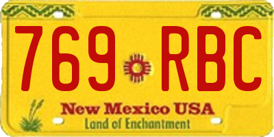 NM license plate 769RBC