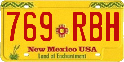 NM license plate 769RBH