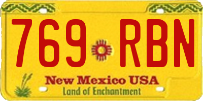 NM license plate 769RBN