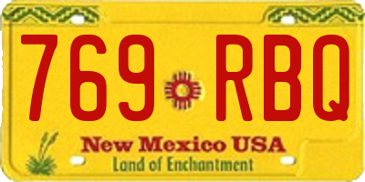 NM license plate 769RBQ