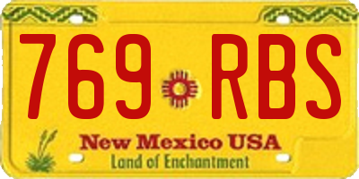 NM license plate 769RBS