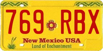 NM license plate 769RBX