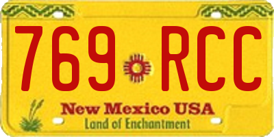 NM license plate 769RCC