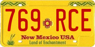 NM license plate 769RCE