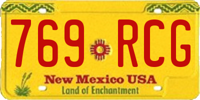NM license plate 769RCG