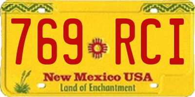 NM license plate 769RCI