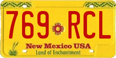 NM license plate 769RCL