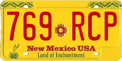 NM license plate 769RCP