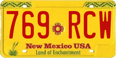 NM license plate 769RCW