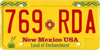 NM license plate 769RDA