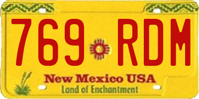 NM license plate 769RDM