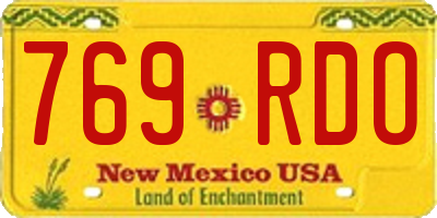 NM license plate 769RDO