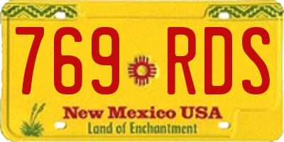 NM license plate 769RDS