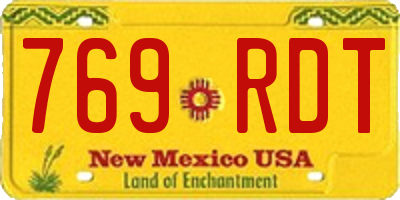NM license plate 769RDT