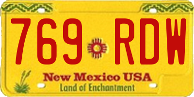 NM license plate 769RDW