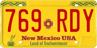 NM license plate 769RDY