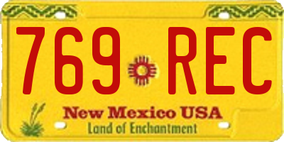 NM license plate 769REC