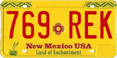 NM license plate 769REK