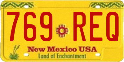 NM license plate 769REQ