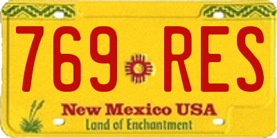 NM license plate 769RES