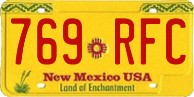 NM license plate 769RFC