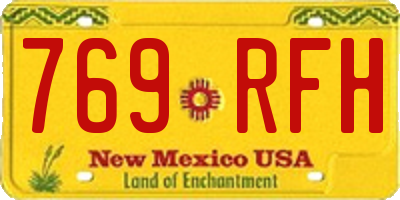 NM license plate 769RFH