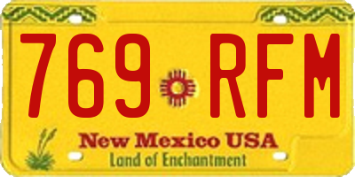 NM license plate 769RFM