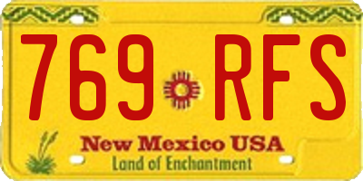 NM license plate 769RFS