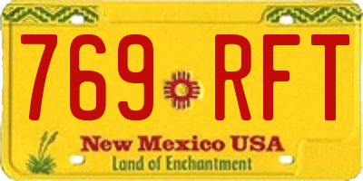 NM license plate 769RFT