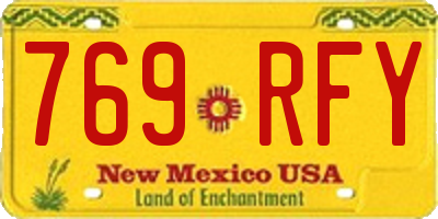 NM license plate 769RFY