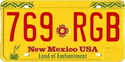 NM license plate 769RGB