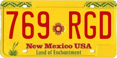 NM license plate 769RGD