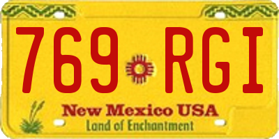 NM license plate 769RGI
