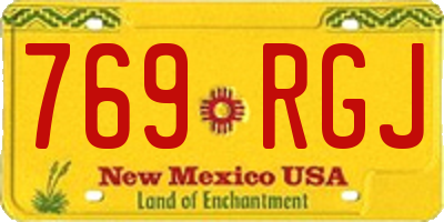 NM license plate 769RGJ