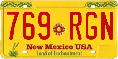 NM license plate 769RGN