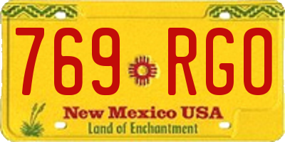 NM license plate 769RGO